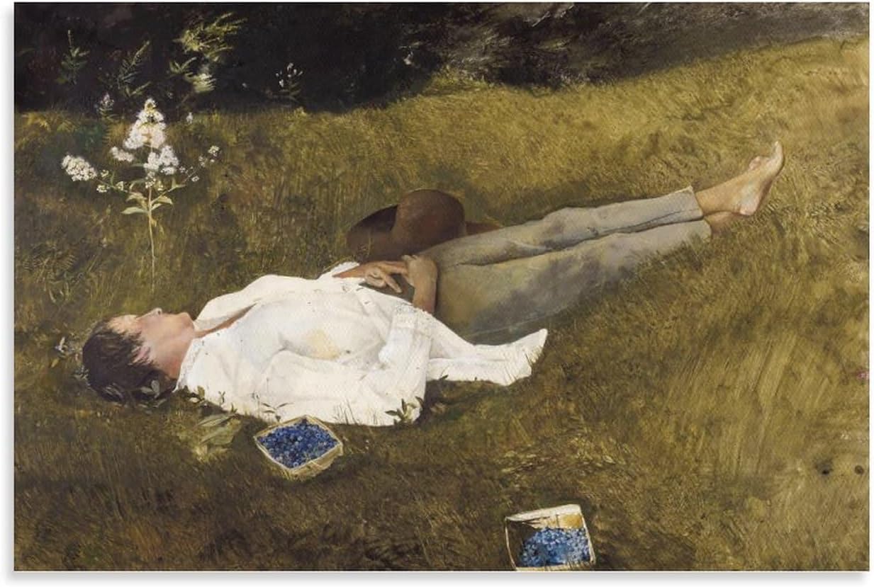 Orjdjz Wxkbl Famous Andrew Wyeth《Sleep》Poster Landscape Canvas Wall Art Andrew Wyeth Prints Abstract Painting for Home Decor Picture 40x65cmx1 Frameless