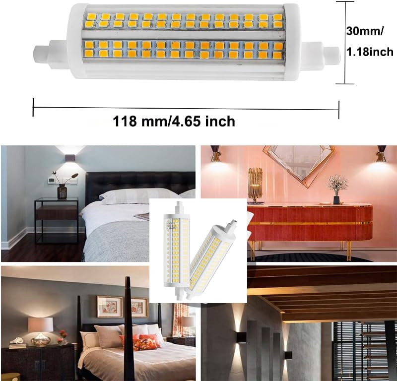 Miniatura 5 de R7s - Bombilla LED de 4.646 in y 20 W, luz de inundación regulable tipo J de doble extremo, reemplazo halógeno T3 de 200 W, 120 V 2500 lúmenes,
