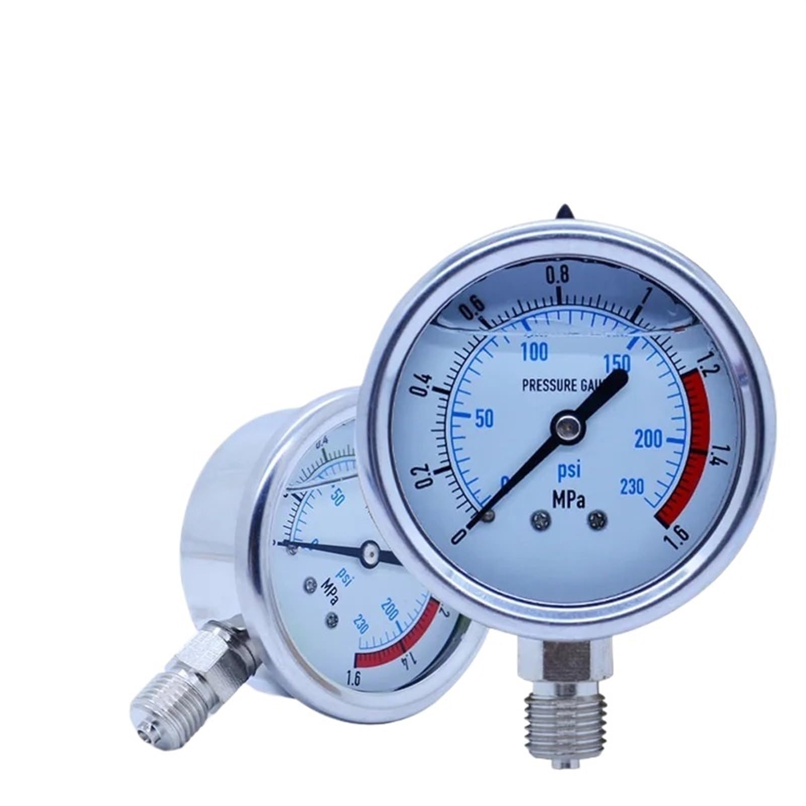 Manometr hydrauliczny 0-60 MPa, 60 mm psi, do użytku domowego, ze stali nierdzewnej, promieniowy, G1/4, YN60, cyfrowy manometr (0-6 MPa)