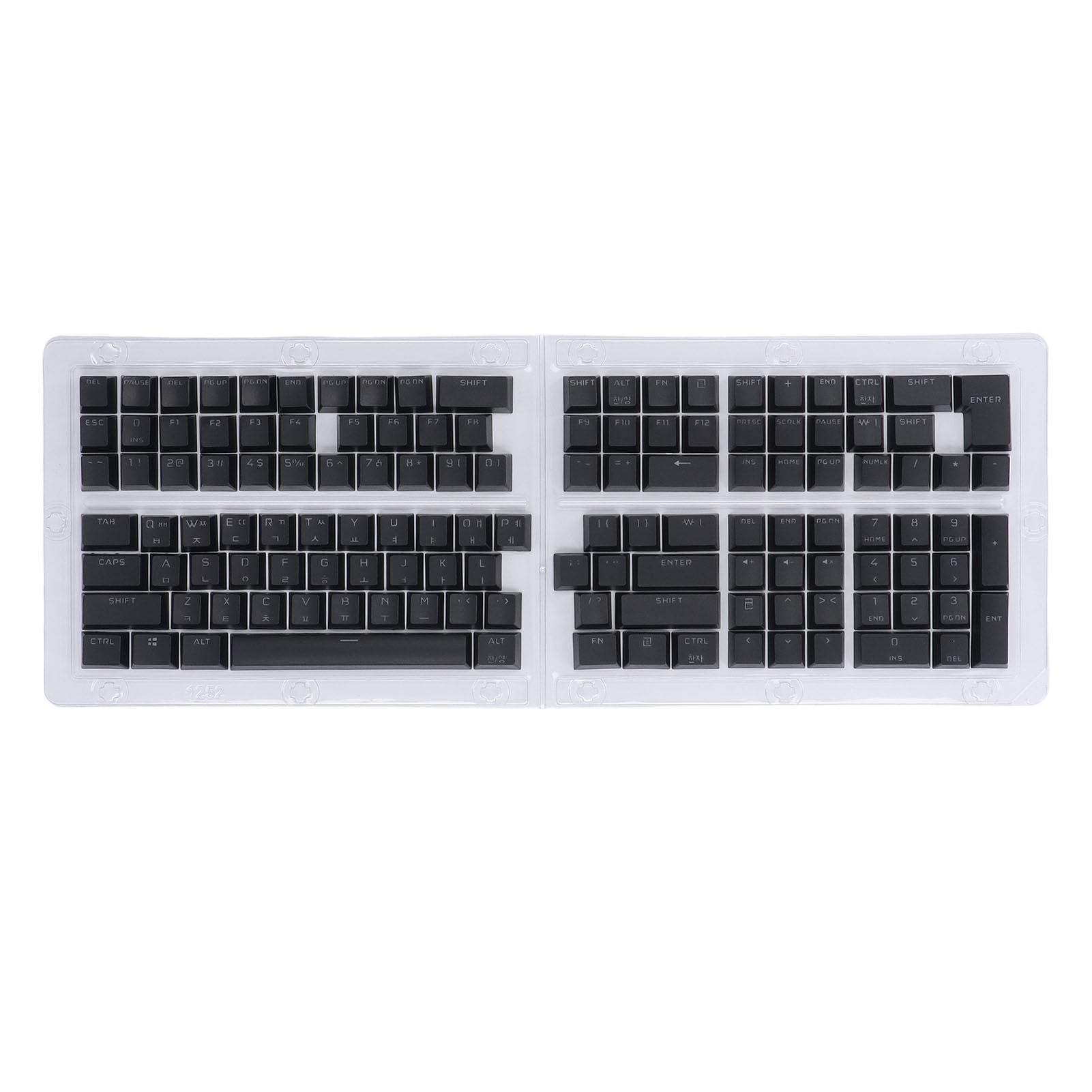XUMIUZIY 132 Touches Keycaps Coréens, Hauteur OEM, 132 Keycaps Keycaps Set, Remplacement du 61/62/64/68/72/75/84/87/88/98/100/104/108 Clavier Mécanique (Black)