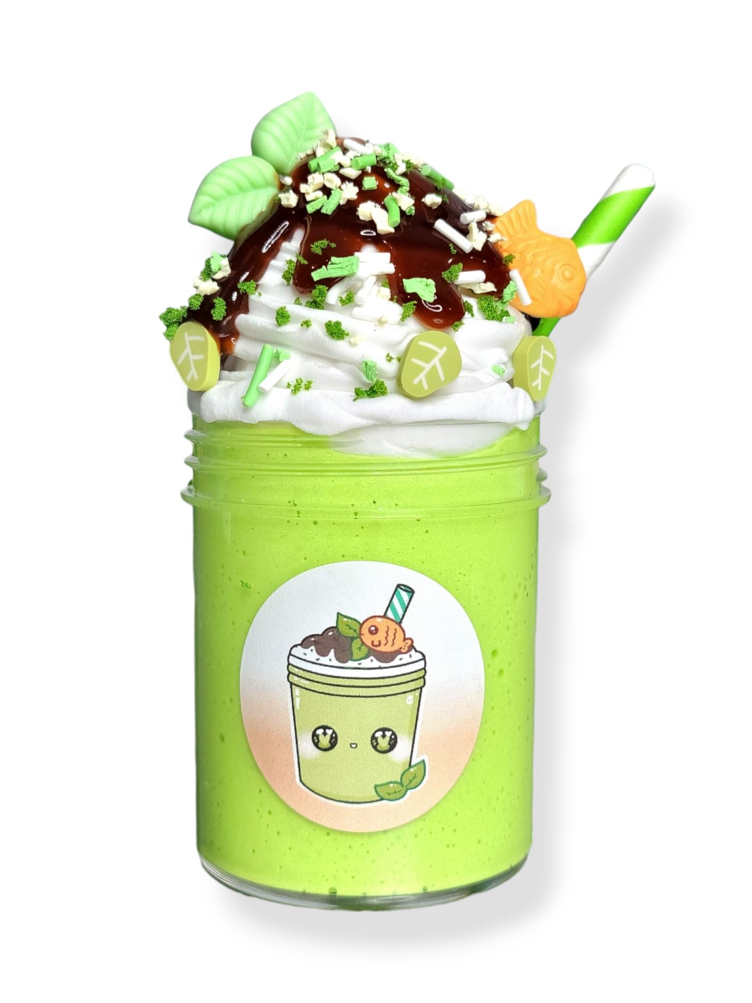Matcha Green Tea Sundae Handmade Scented Butter Slime 7oz - Hoshimi Slimes