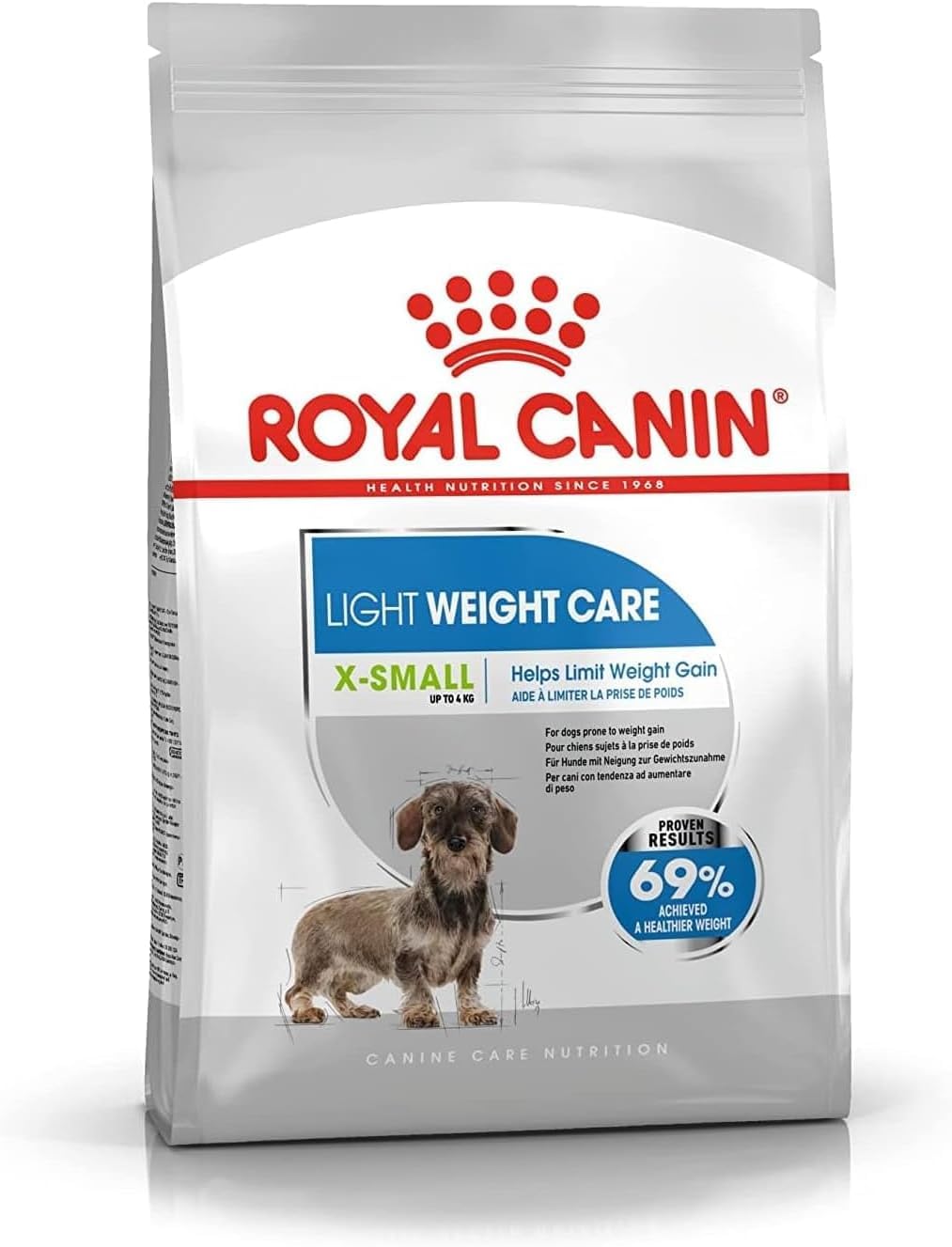 6 x 1.5kg Bags (Full Box) Royal Canin X-Small Light Weight Care Adult Dog Food