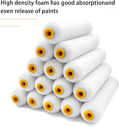 Miniatura 3 de 15 cubiertas de rodillo de pintura, cubiertas de rodillo de espuma de 6 pulgadas, rodillos de pintura de espuma de alta densidad, kit de mini
