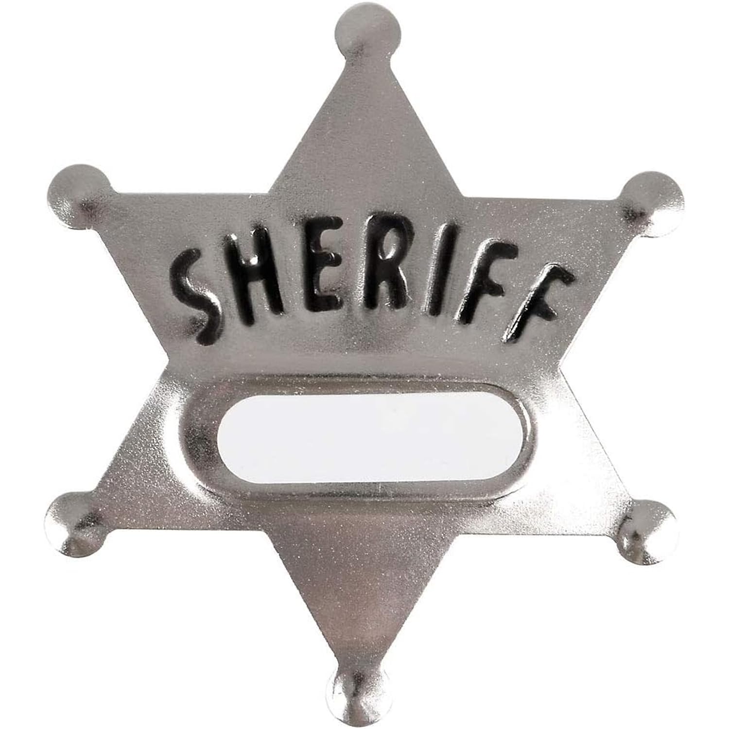 Badges de shérif en métal – Lot de 24, Silver Star Badges nominatifs Western Cowboy pour enfants