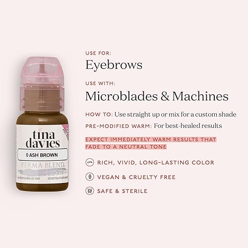 Miniatura 6 de Tina Davies Professional X Perma Blend - Pigmento para cejas  Maquillaje permanente para cejas  Los colores curan fieles al tono  alta retención