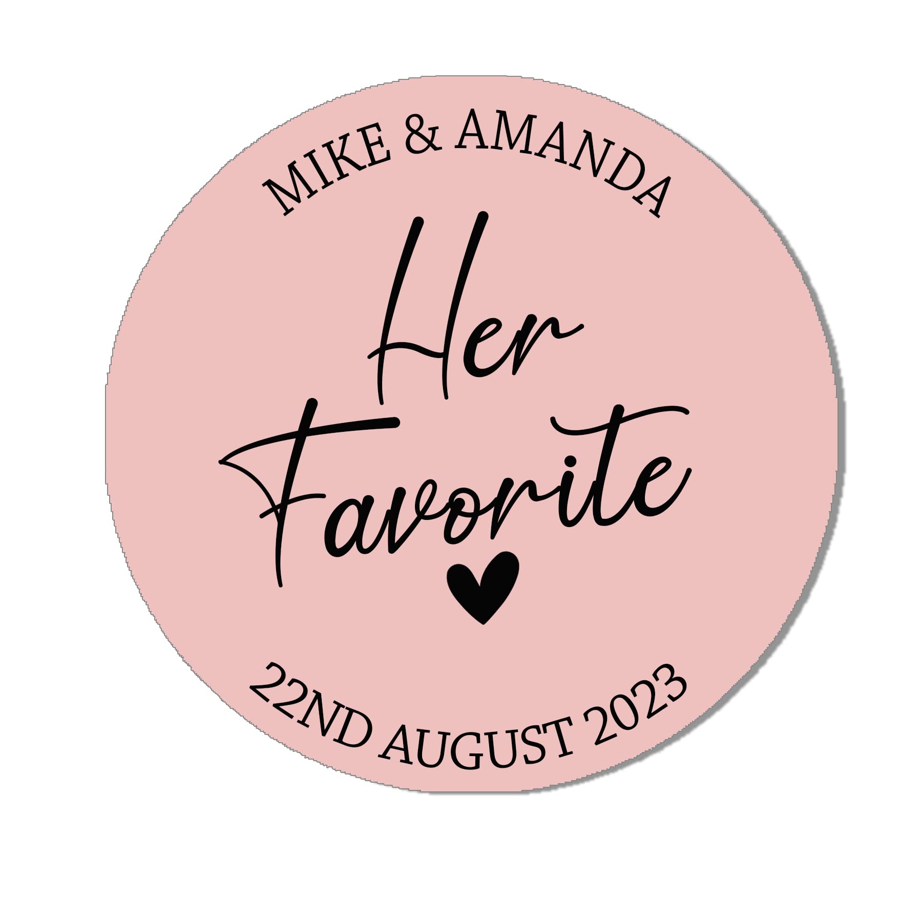 His & Her Favourite Sticker, Party Favour Stickers, His Favorite Label, His Favour Labels, Favor Stickers, Party Bag Label - HER FAV - 24 Pink (45mm)