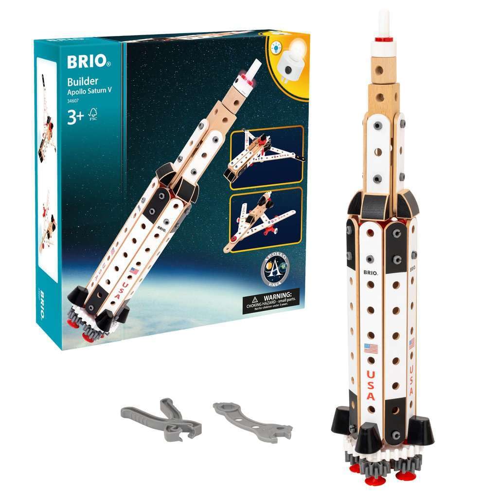 BRIO Builder 34607 Apollo Saturn V | Giocattolo da costruzione da 91 pezzi per bambini dai 3 anni in su