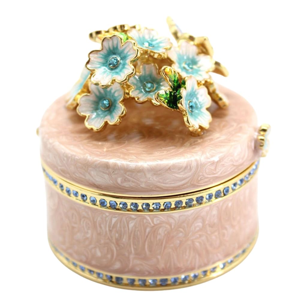Boîte à bijoux pas chère avec fleur pour ranger bracelets et bagues