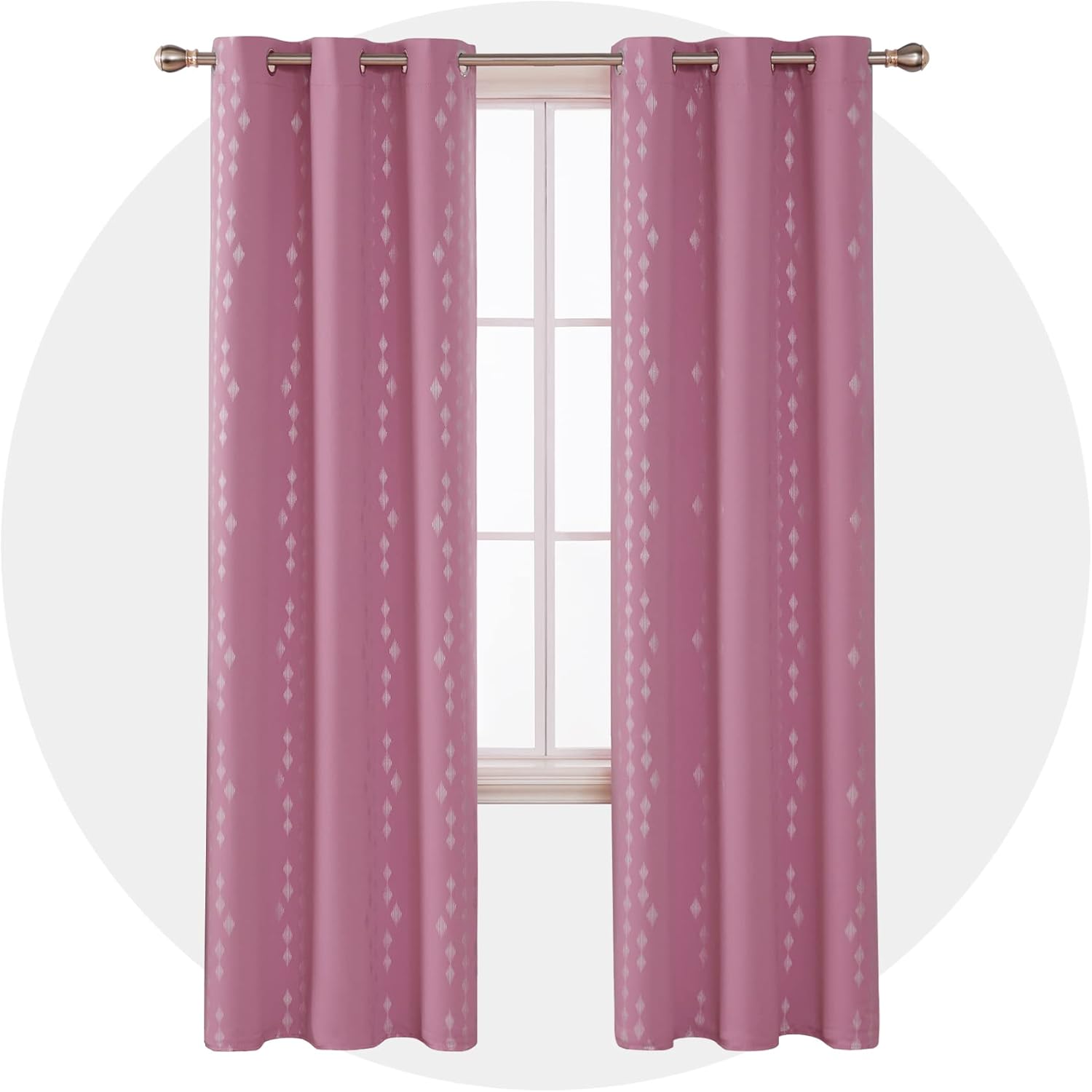 Deconovo Grommet Blackout Curtains with White TripeCoating