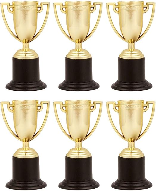 Toyvian Plastic Golden Trophy, Student Sports Award Trophy Reward for Sport Competitions - 6pcs