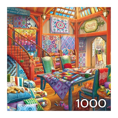 Image of RoseArt Hobby Haven Quilt Shop 1000 Piece Jigsaw Puzzle