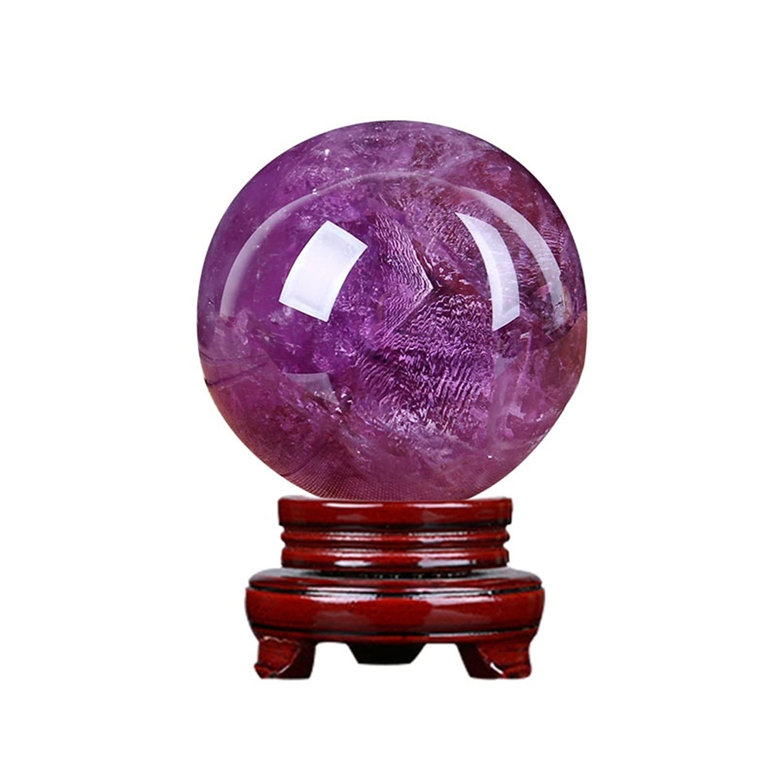 bola de cristal (en la magia occidental) Adornos de bola de cristal natural de la bola de cristal púrpura Feng Shui Ball Divination Ball Decoración de la oficina Oficina Adornos de oficina bola de cri