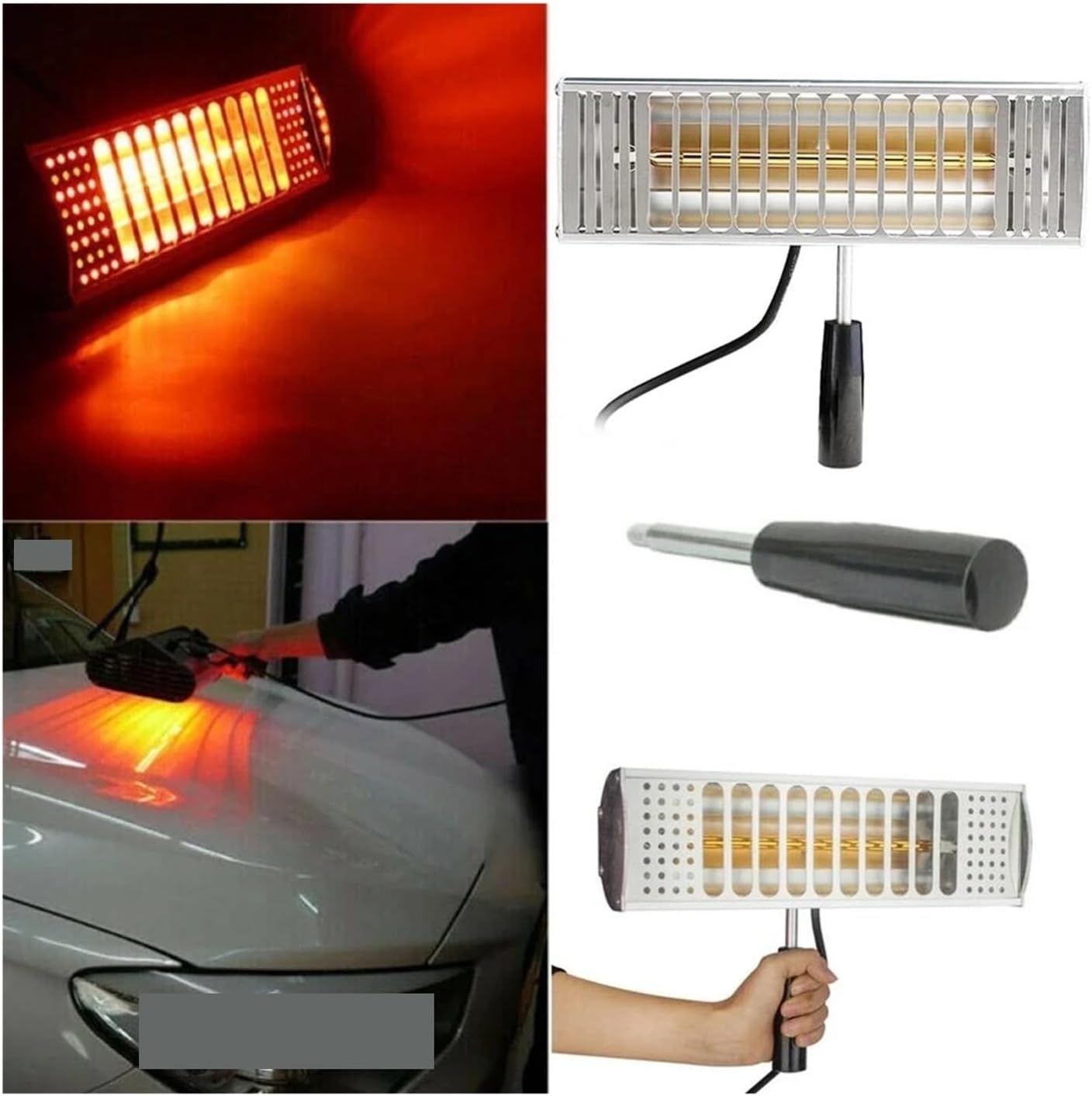 Paint Drying lamp, Portable Car Paint Curing Lamp Solar Film Filter Car Body Paint Spray Drying Infrared Heating Auto Light Wave Baking