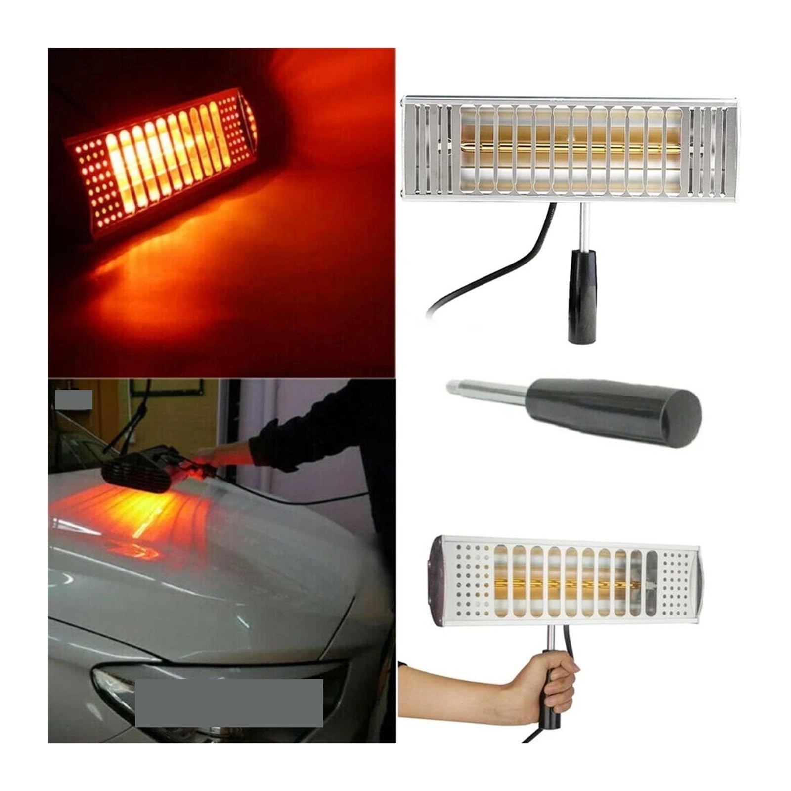 EDEDE Lampa do suszenia farby, przenośna lampa do utwardzania lakieru samochodowego, filtr solarny, farba do karoserii, suszenie rozpyłowe, ogrzewanie na podczerwień, automatyczne światło, pieczenie