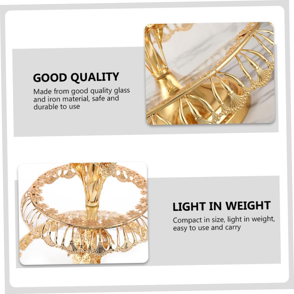 Stylish Cake Plate Fruit Serving Plate Tiered Dessert Tray Stand Easy to Store Multi-Functional Storage Container