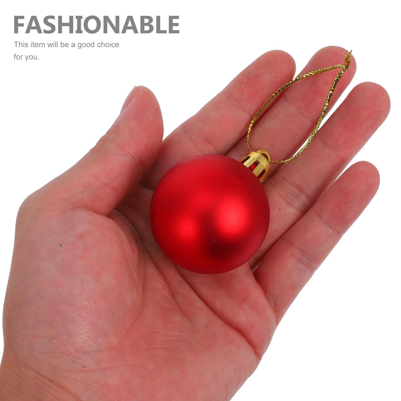 DOITOOL Lot de 50 boules de Noël incassables pour décoration de sapin de Noël, 5,8 cm, rouge et doré, à suspendre