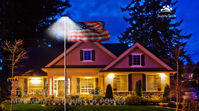 Amazon.com : Sunnytech 2nd Generation Solar Flag Pole 20led Light