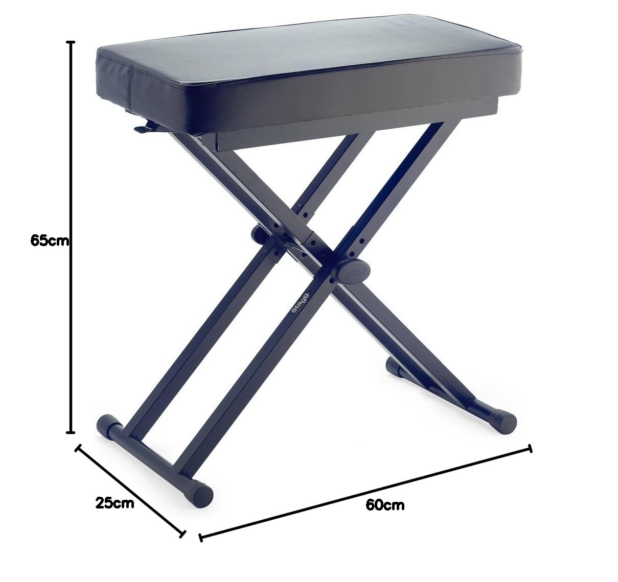 Stagg KEB-A60 - Banqueta para teclado (ajustable, reforzada)