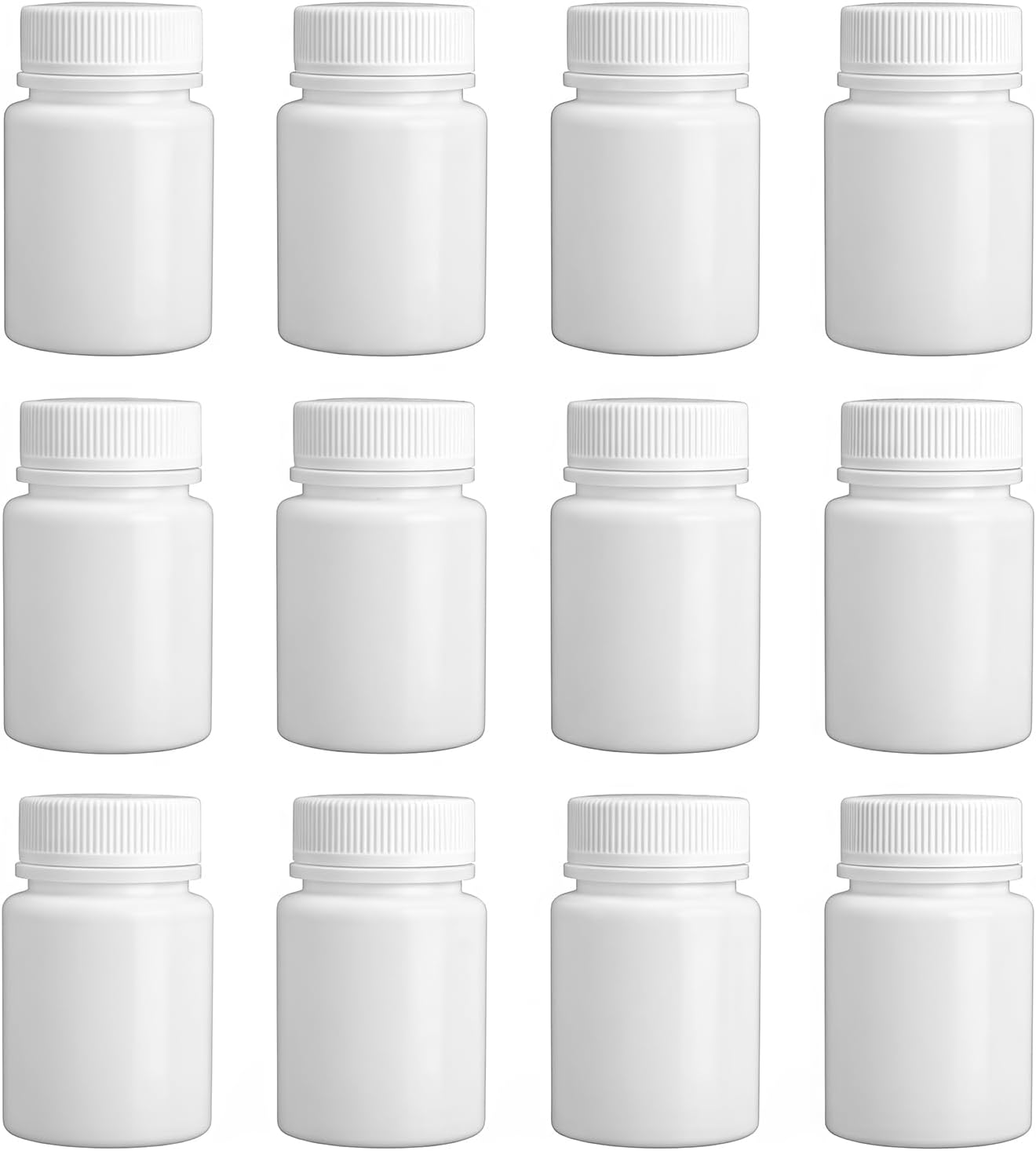 50PCS White Empty Solid Plastic Bottle Case Holder Container Vials Box with Screw Cap for Powder Sample Storage (60ml) …