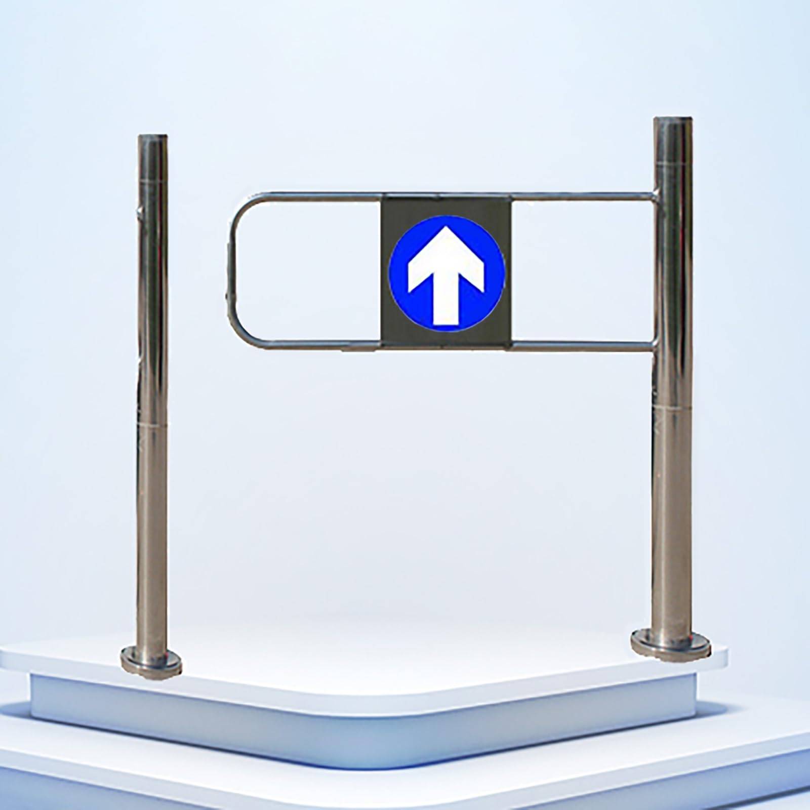 Aioneer Entrance Swing Gate With Spring-Loaded Automatic Closure, 90° Opening Pedestrian Gate, Stainless Steel Barricade-Right-100cm/39.4in
