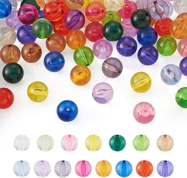 Mega Pet 90Pcs 20mm Transparent Acrylic Chunky Beads Colorful Acrylic Bubblugum Ball Beads Loose Spacer Beads for DIY Necklace Bracelet Earring Jewelry Making Crafts Hole 3mm