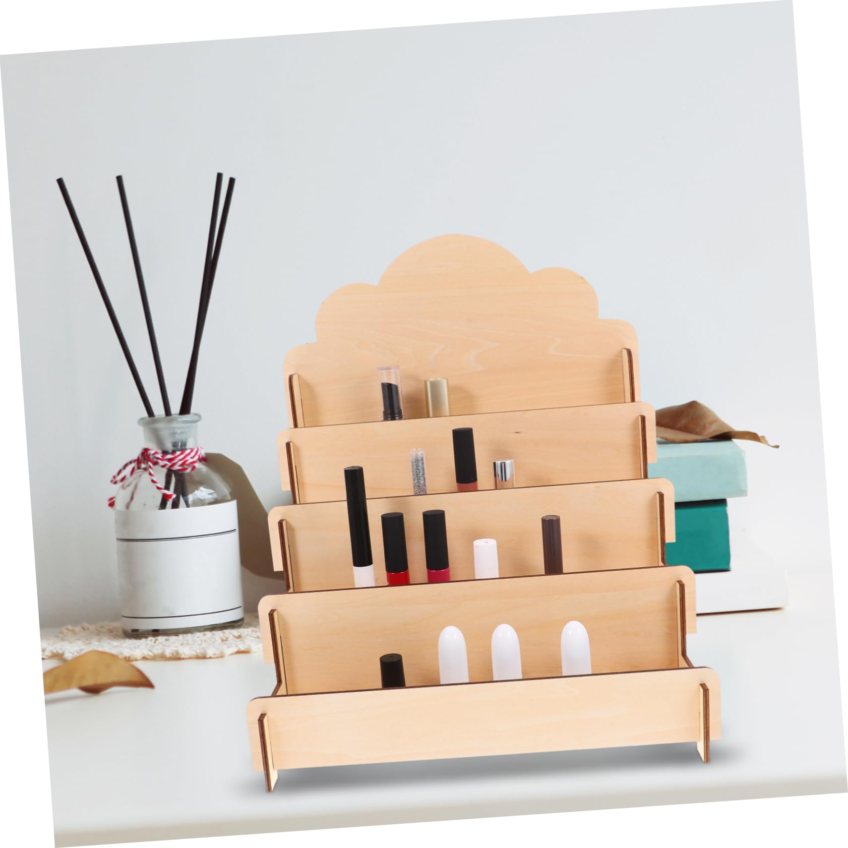 ULTECHNOVO Présentoir Bois pour Cartes de Vœux Porte-Cartes à Plusieurs Niveaux Présentoir pour Cartes Postales et Petits Objets