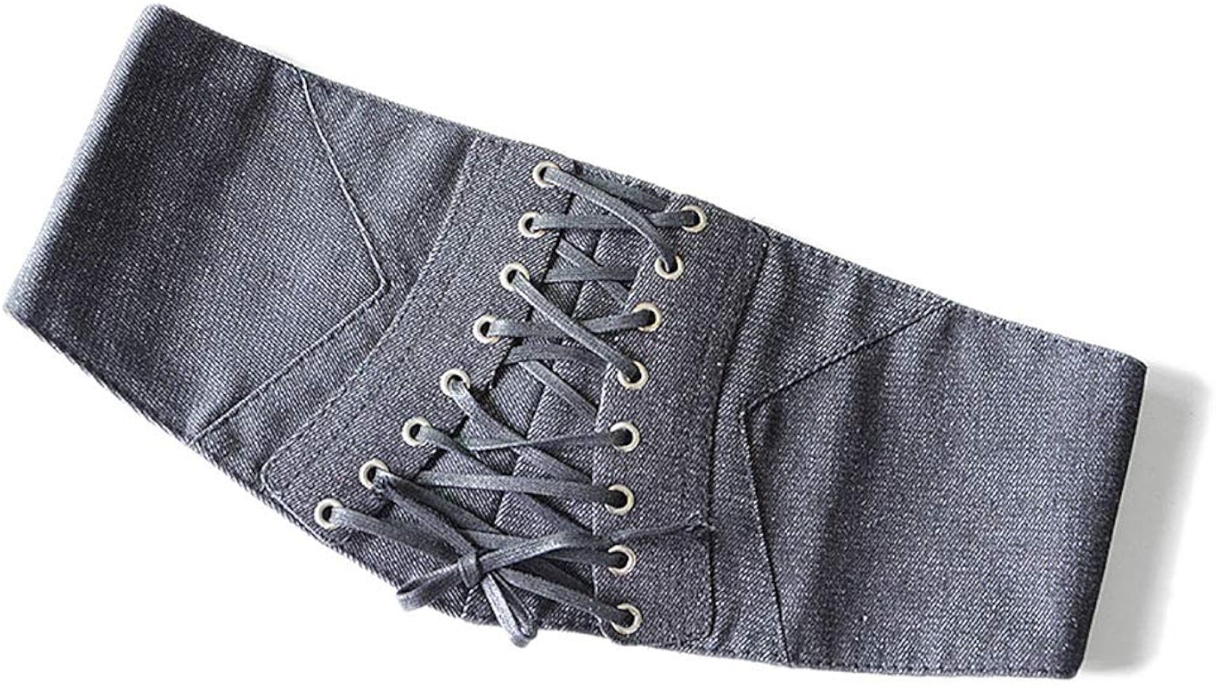 2 Pcs Women's Lace-up Cinch Belt Tied Corset Elastic Waist Belt at