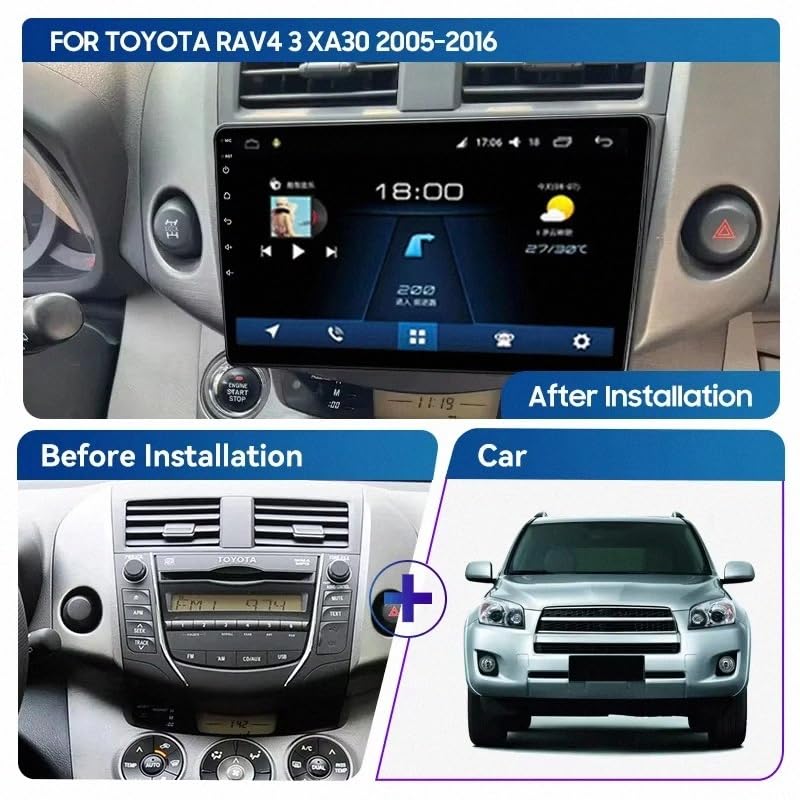 Radio Coche Toyota RAV4 2005-2016 Pantalla HD 2 DIN Bluetooth 2G+32G 2