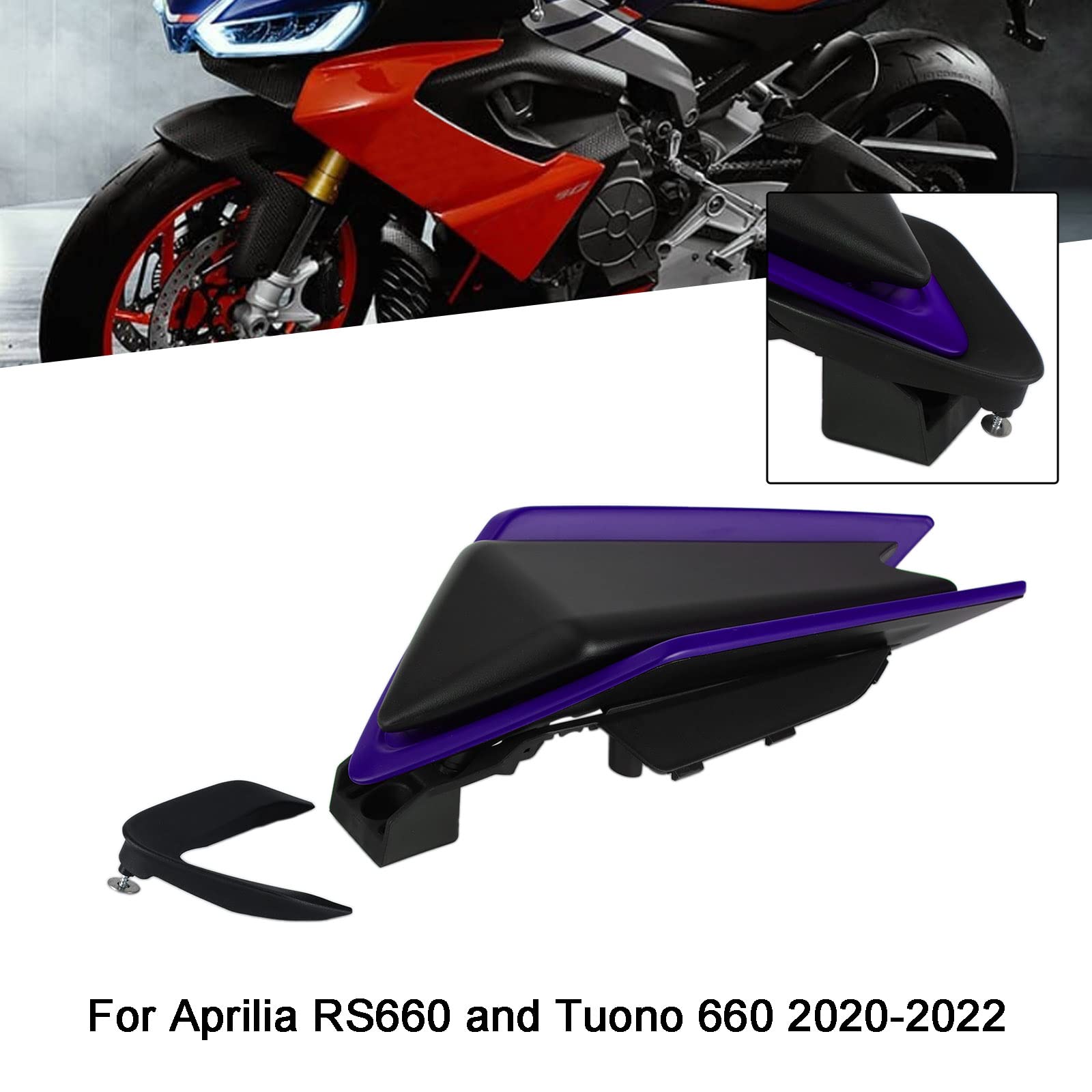 Topteng Purple Rear Cowl Tail Fairing Cover Apto para Aprilia RS660 and Tuono 660 2020-2024, Apto para Aprilia RSV4 2021-2024