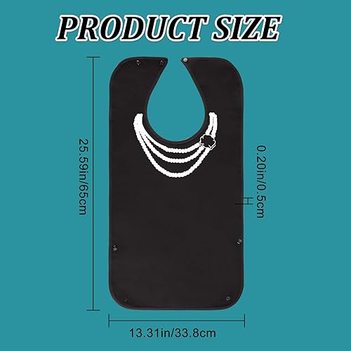 Miniatura 2 de CREATCABIN Babero clásico para adultos a cuadros para ancianos, impermeable, lavable