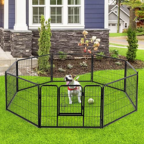 image for BestPet Dog Playpen Indoor 24 inch 8 Panels Metal Dog Pen Pet Dog Fenc