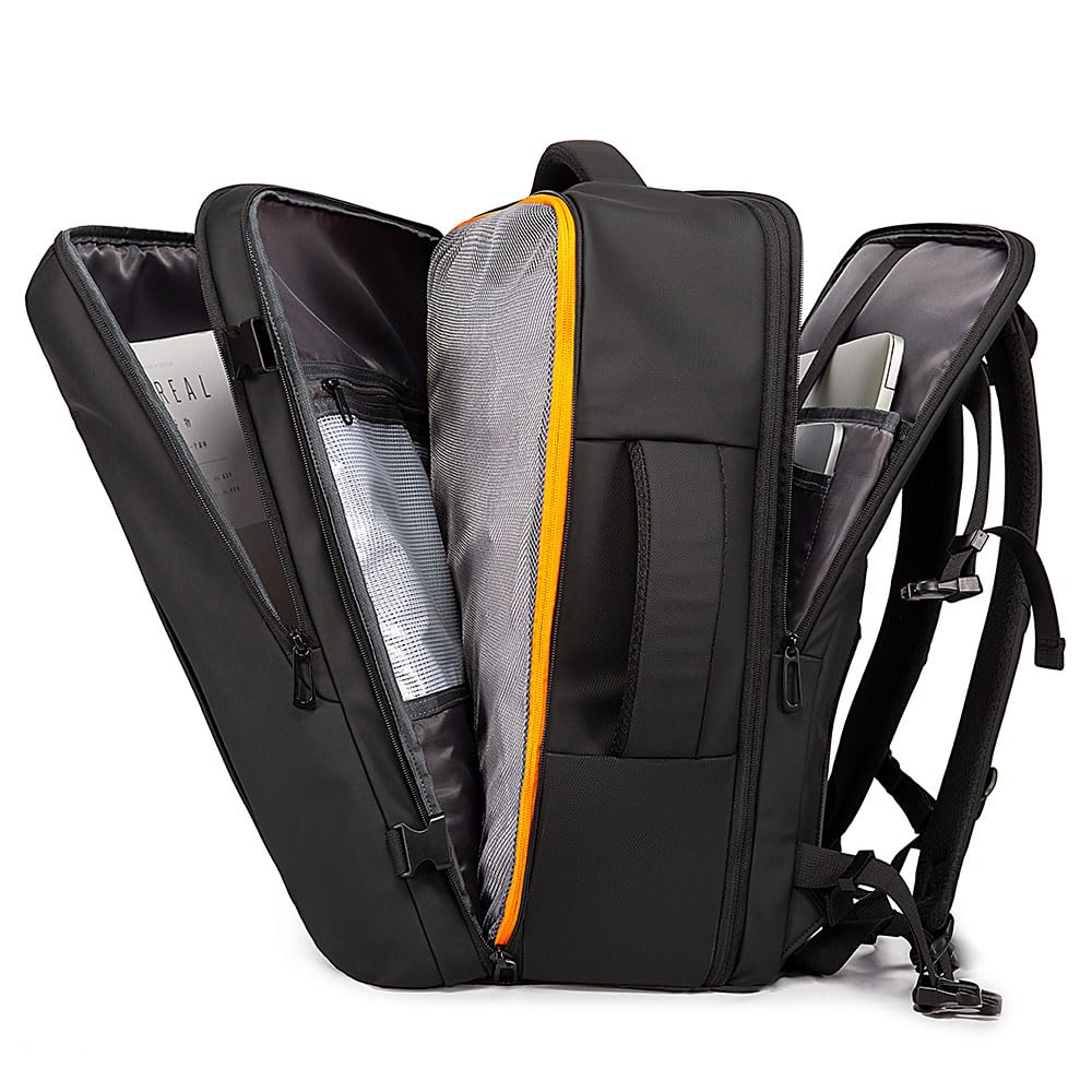 Arrivly Mochila para Portátil y Viaje para Mujer y Hombre - Impermeable de Equipaje de Mano Avión con Compartimento Laptop - para Trabajo, Universidad y Viajes (Allrounder Y Pro, 15.6 Pulgadas)