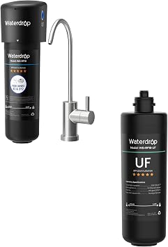 Waterdrop 10UB Under Sink Water Filter and Waterdrop RF10-UF 0.01 Micron Replacement Filter Cartridge for 10UA/10UA-UF/10UB/10UB-UF Under Sink Water Filter