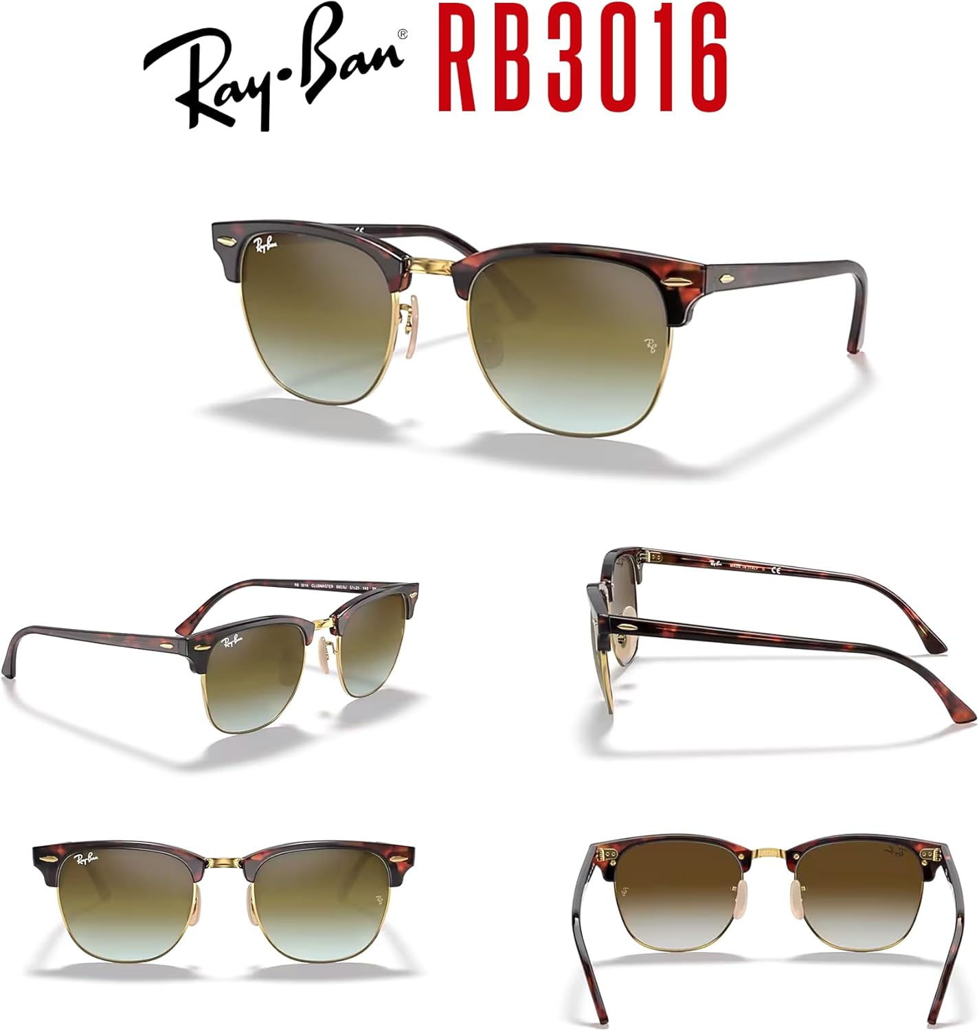 Ray-Ban RB3016 CLUBMASTER Sunglasses For Men For Women +BUNDLE with ACCESSORY EYEWEAR KIT - Image 7