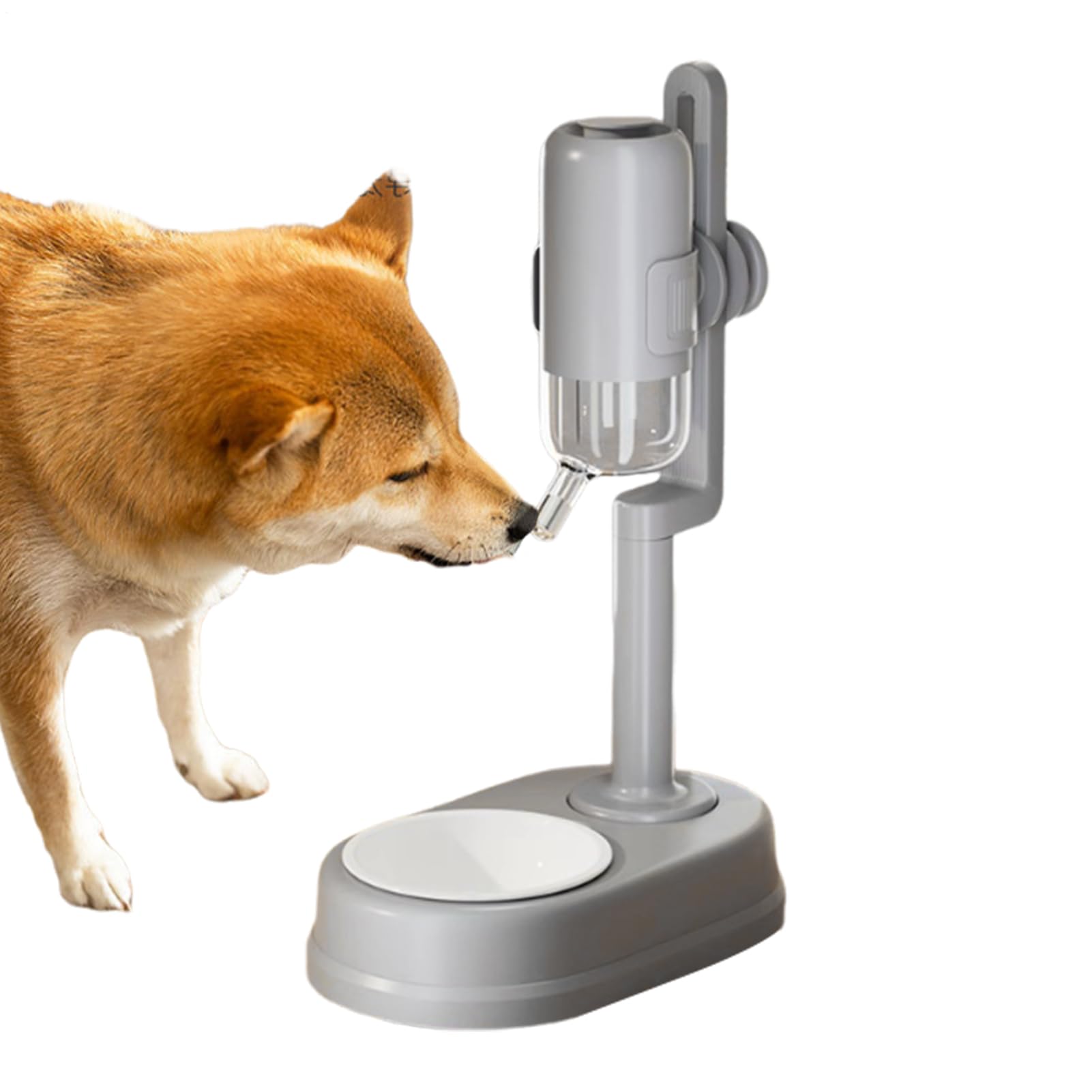Dispensador Automático De Agua Para Mascotas Bebedero Con Altura Ajustable | Bebedero Antigoteo En Vertical De 75cl Con Base Para Perros para Hámster Ardilla y Erizo