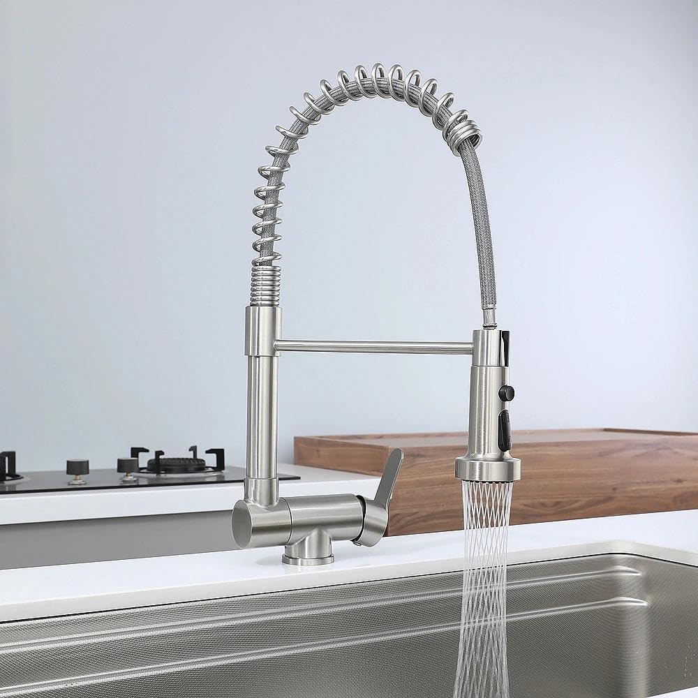 Mitigeur Cuisine Rabattable Inox 304 Brossé Pivotant 360°