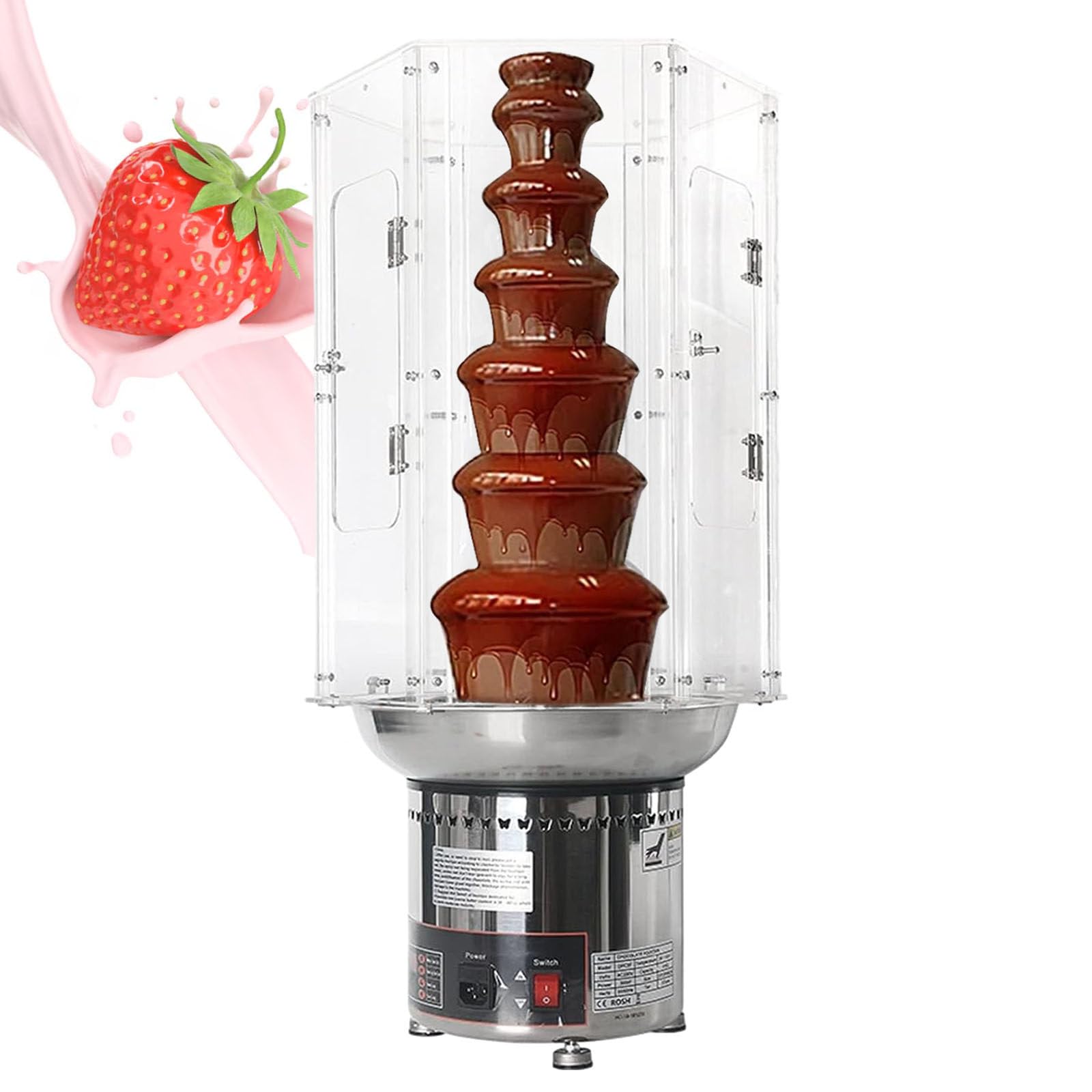 ASerZenith Commercial Chocolate Fondue Cover,Chocolate Waterfall Machine Cover, For Wedding Birthday Christmas,7Tiers