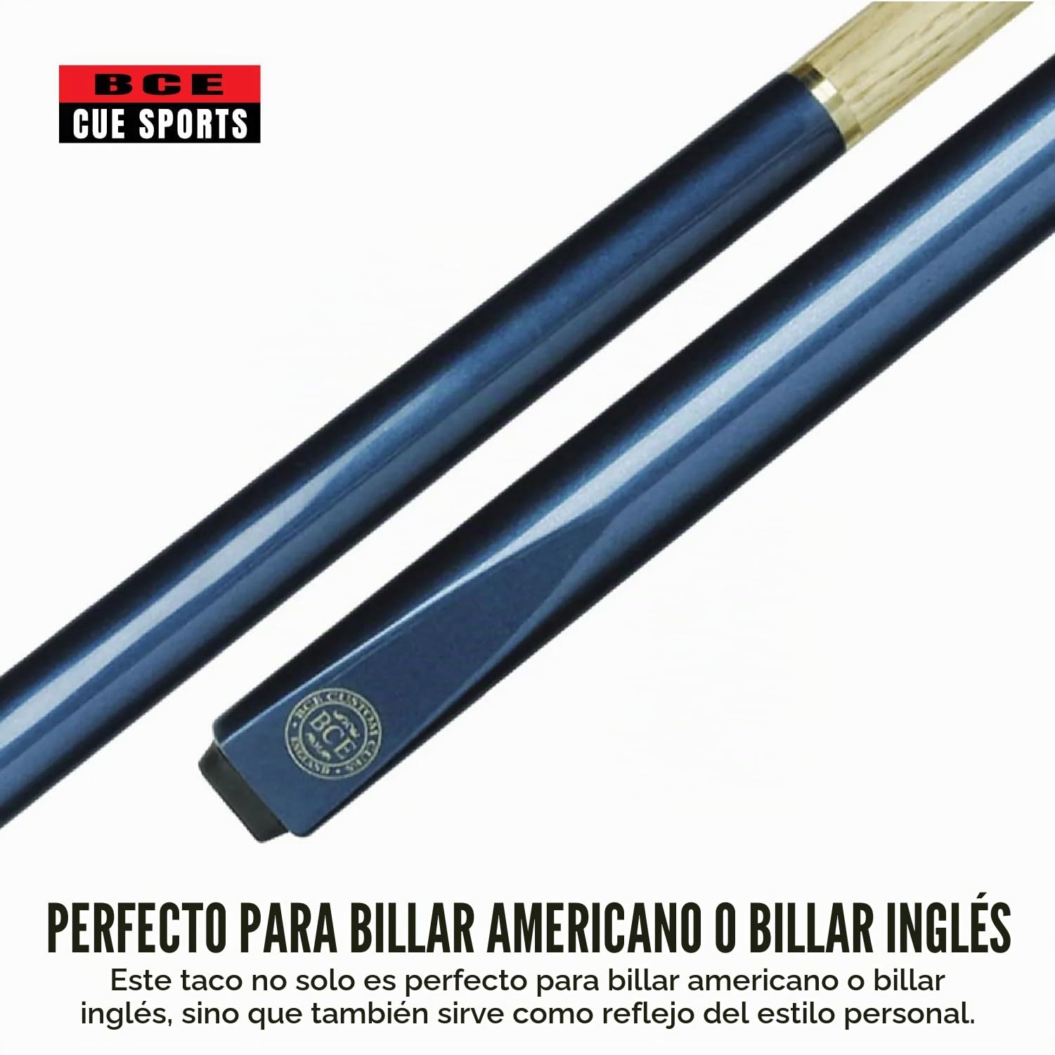 BCE Taco de Billar de Ceniza (2 Piezas, 145 cm, Punta de 9,5 mm)