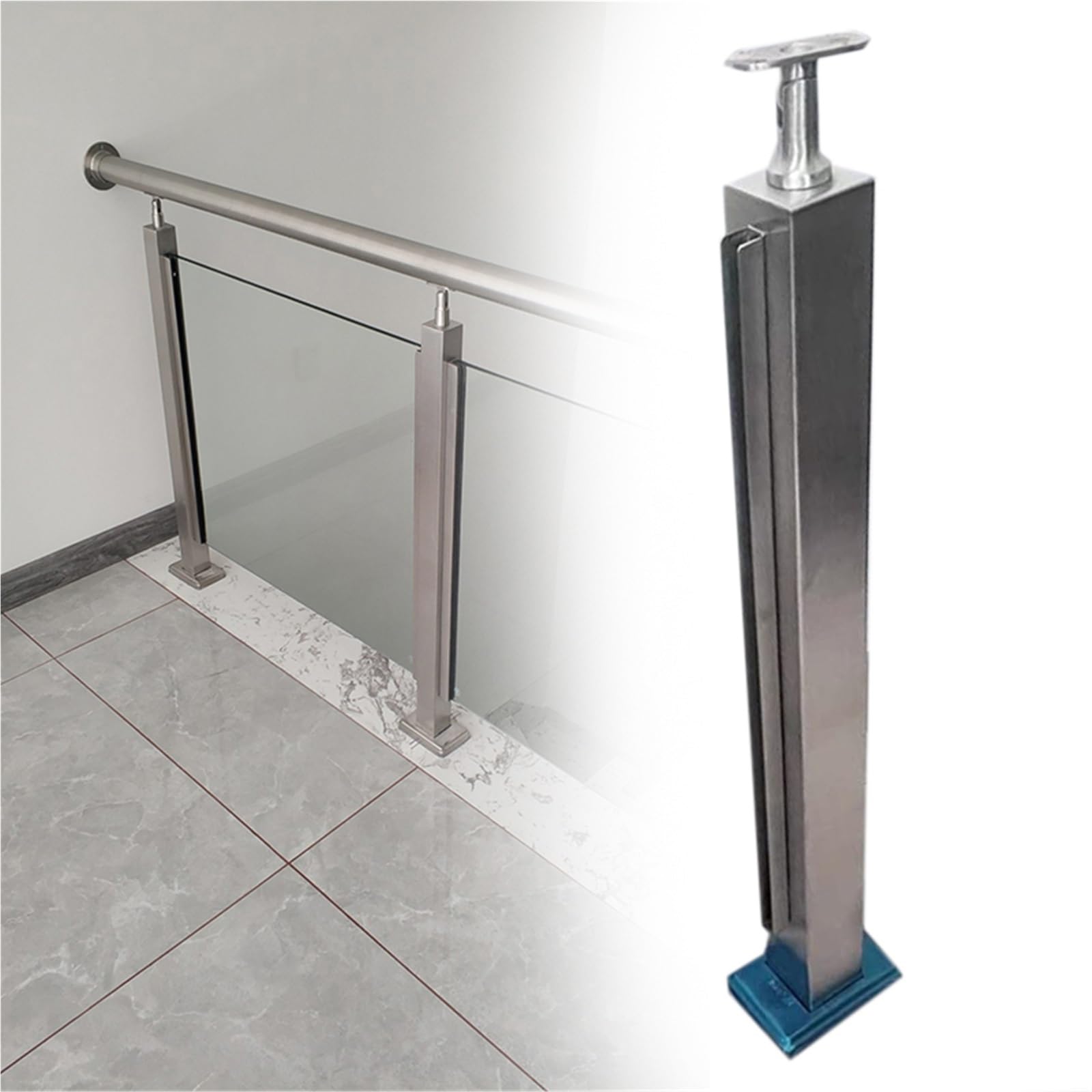 Balaustres de vidrio de acero inoxidable duraderos para escaleras