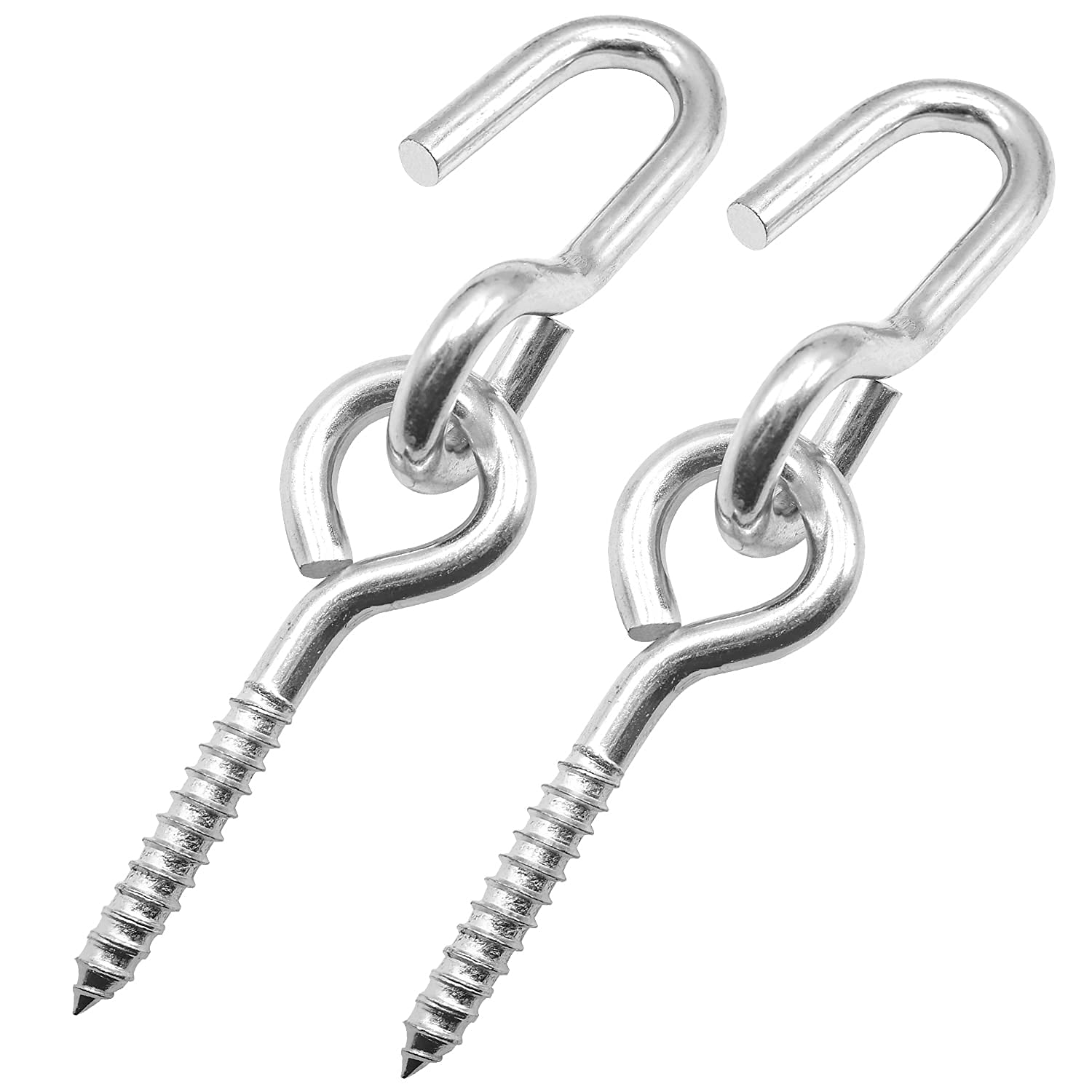 Bathonly 2 Packs Heavy Duty Hooks for Hanging, Hammock Hooks, Eye Bolt Screws, Indoor Outdoor, Load Capacity 550 LBS