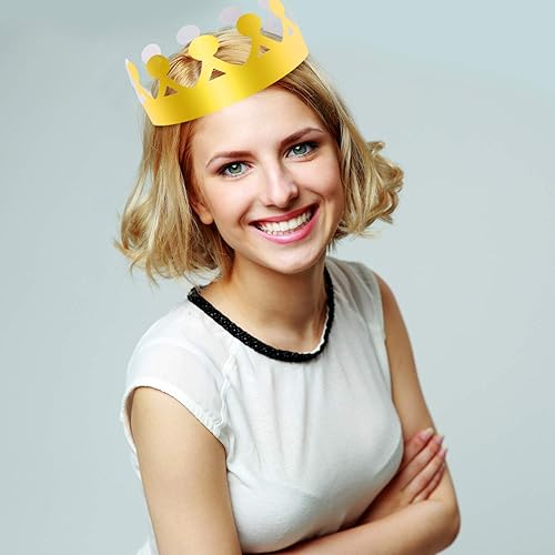 Miniatura 5 de SIQUK 27 piezas de corona de papel dorado para fiesta y celebración