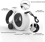 HCY&WLD Upgrade 4-in-1 Retractable Dog Leash with LED Light & Dispenser & Poop Bags, 16 ft Heavy Duty Dog Leash with Anti-Slip Handle for Dogs up to 44 lbs, 360° Tangle-Free, One Button Brake & Lock