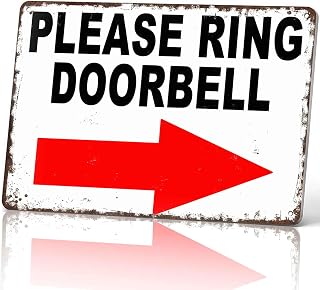 Please Ring Doorbell Warning Metal Sign 8 x 12 Inch