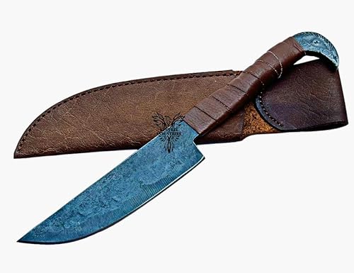 Miniatura 2 de Cuchillo de cuervo de acero al carbono vikingo hecho a mano personalizado con funda de cuero de vaca pura, cuchillo de cuervo vikingo, cuchillo de