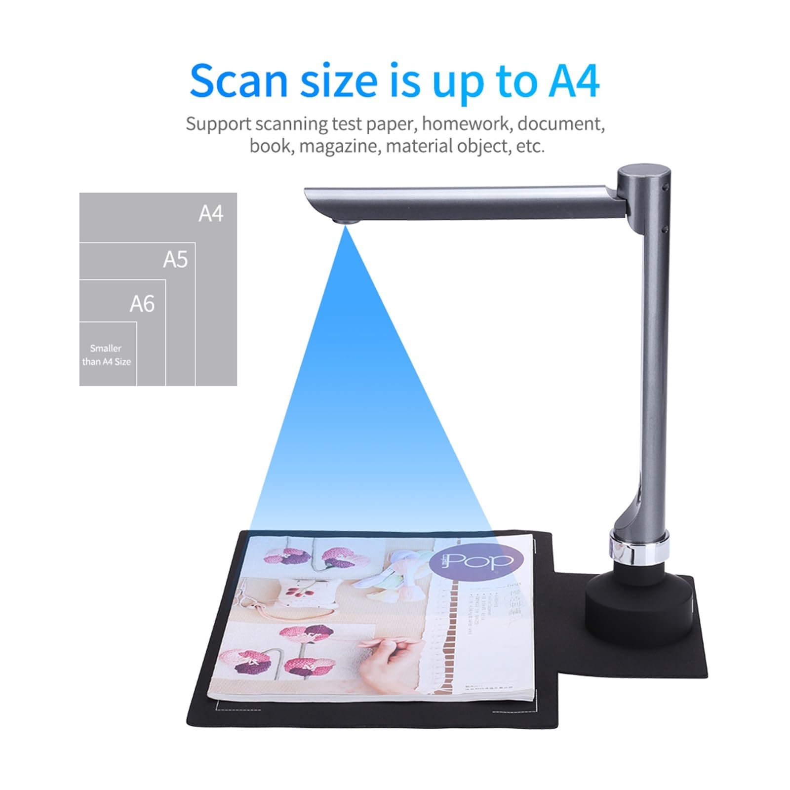 Skaner kamery dokumentacyjnej USB F60A, kamera HD 5 MP w formacie A4 z oświetleniem LED Oprogramowanie do nauczania dla nauczycieli w klasie do nauczania online dla Home Office