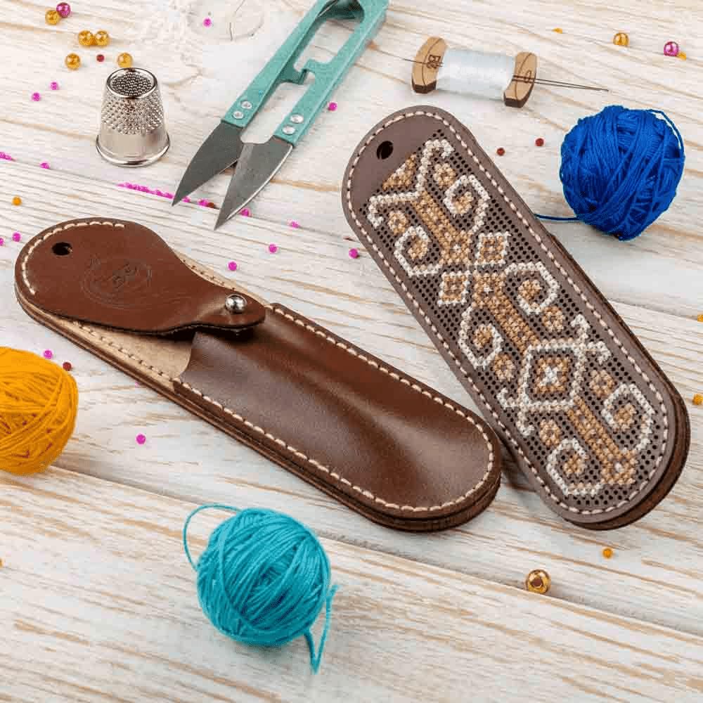 Scissor Case Kit, Leather Scissor Kit, Cross Stitch Scissors Organizer Case