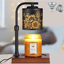 Sunflower Candle Warmer Lamp with 2 Bulbs, Adjustable Height & Dimmable