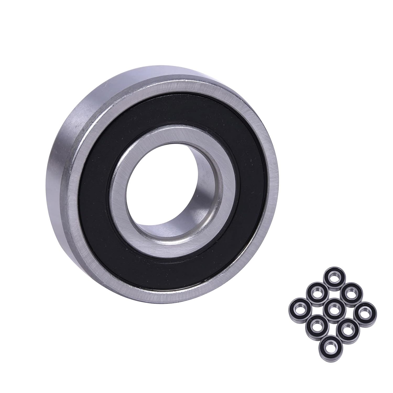 Frassie 6200RS Deep Groove Ball Bearing Pack of 10, Double Rubber Sealed Bearing 10x30mmx9mm