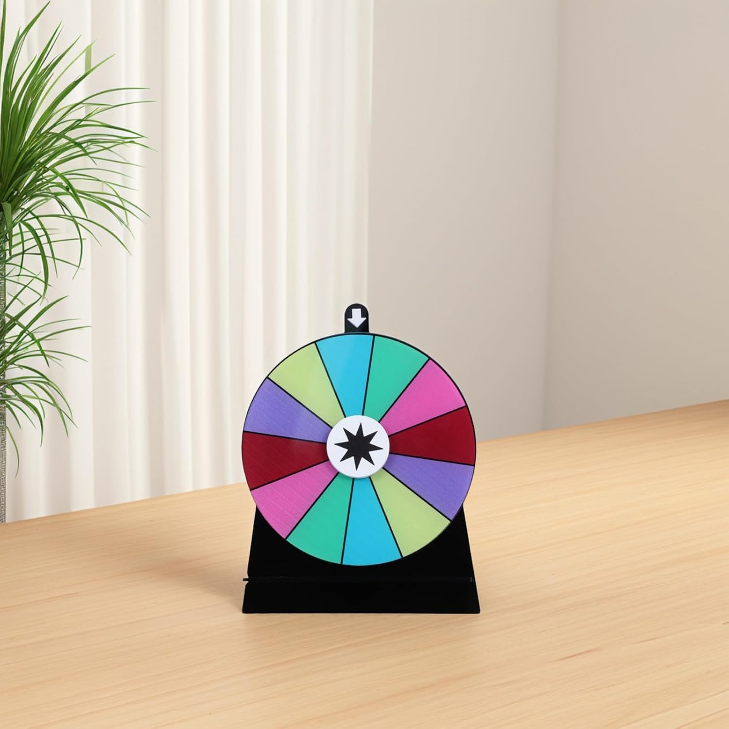 Acrylic Fortune Game Wheel with Stand, Dry Erase Prize Spinner Featuring Attractive Appearance and Sturdy Material for Weddings and Birthdays Party Game Prop