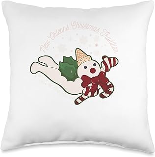 New Orleans Mr Bingle Christmas Tradition Snowmen Christmas Throw Pillow